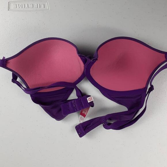 Victoria's Secret Pink Purple Push Up Underwire Bra 34 B - Picture 4 of 4